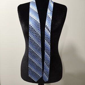 ANTONIO VESSI MILAN 100% SILK MULTI BLUES DIAGONAL POLKA DOTS 4" TIE MENS